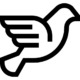 A black outline of a dove
